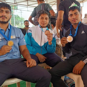 Silver and Bronze Medals in Grappling Competition held at Madhyanchal Professional University, (M.P.) during 14th to 18th April, 2023
